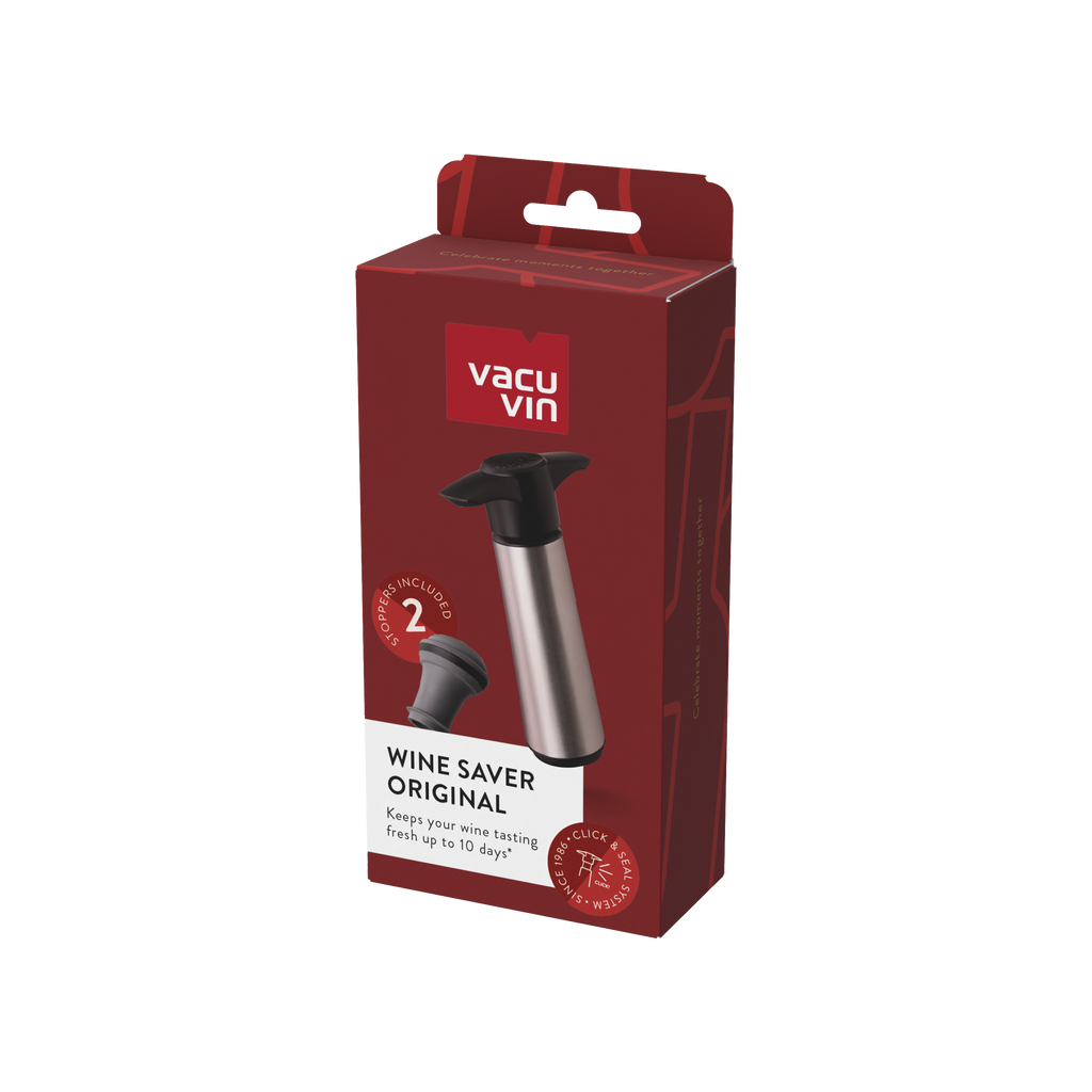 Vacu Vin Wine Saver Stainless Steel (1 Pump, 2 Stoppers)