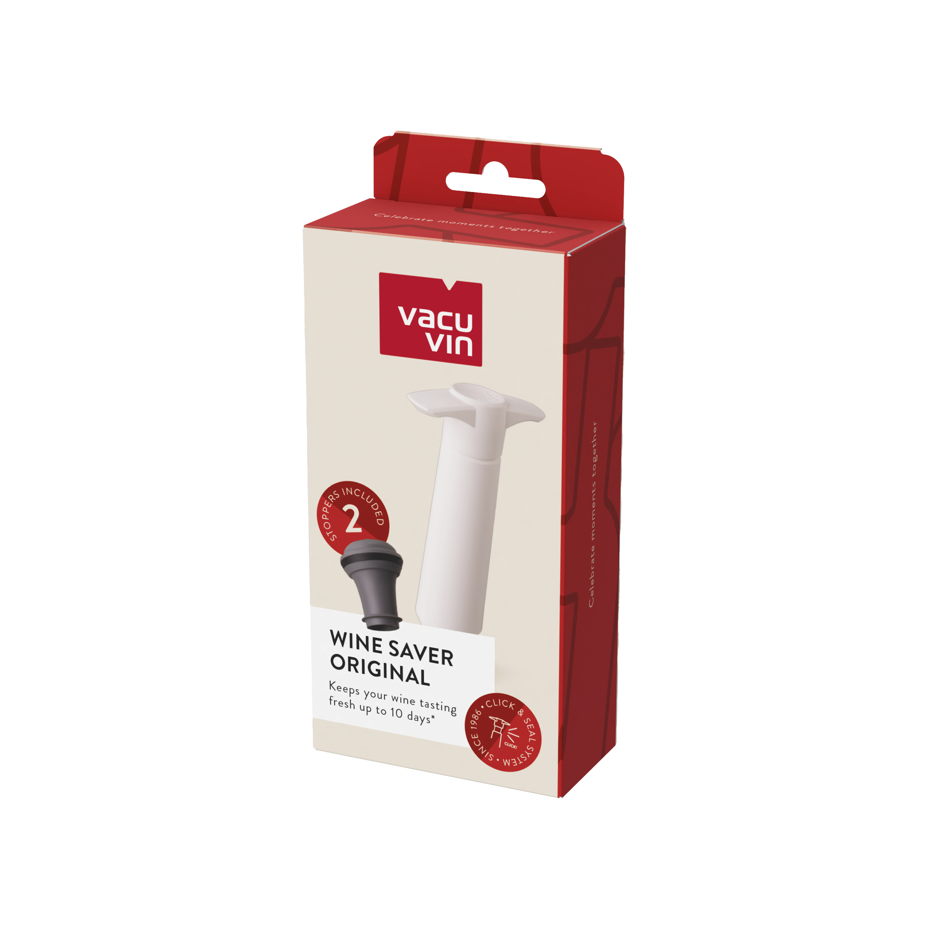 Vacu Vin Wine Saver White | 2 Stoppers