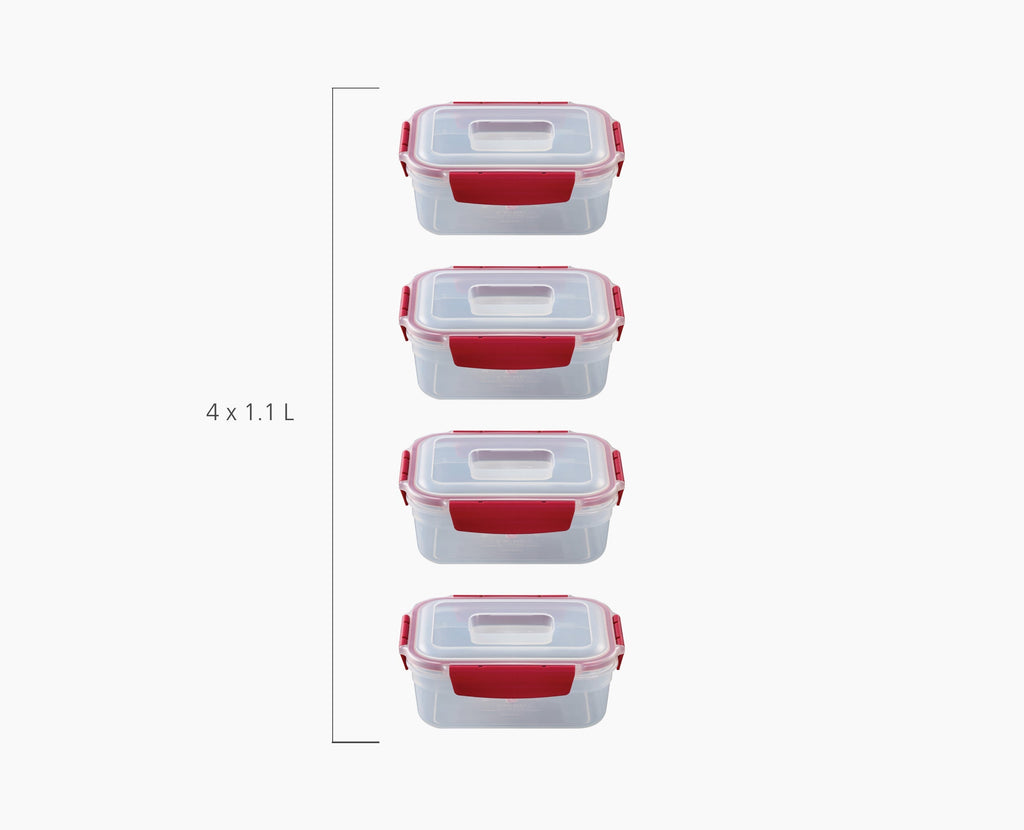 Nest™ Lock 4-Piece Red 1.1L Food Container Set