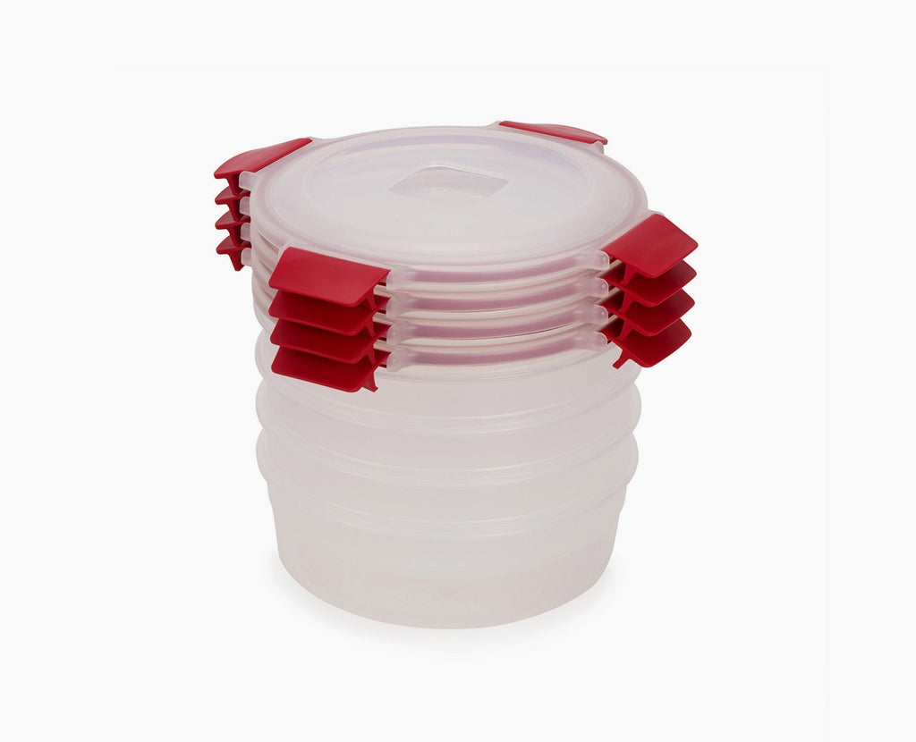 Nest™ Lock 4-Piece Red 1L Round Food Container Set