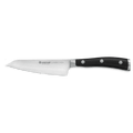 Classic Ikon Asian Utility Knife 12 cm | 4 1/2 inch with a sharp forged stainless steel blade and full tang triple-riveted black handle