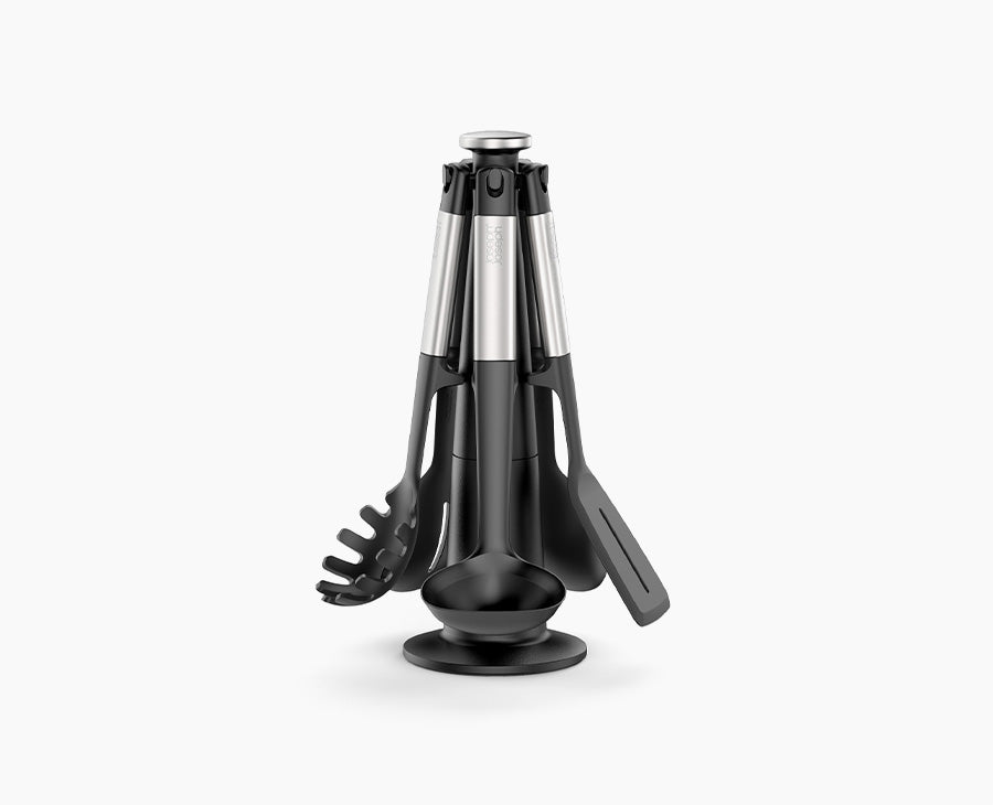 Elevate™ Stainless-steel Silicone 5-piece Utensils Carousel Set