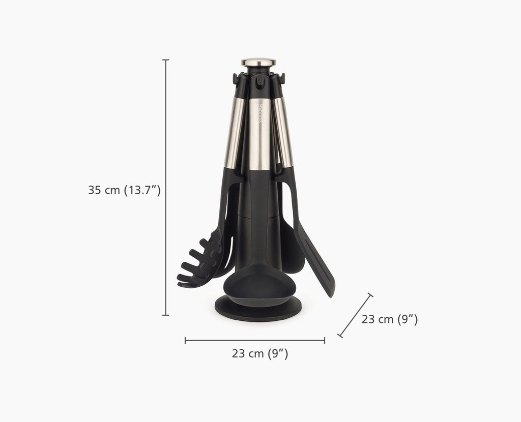 Elevate™ Stainless-steel Silicone 5-piece Utensils Carousel Set
