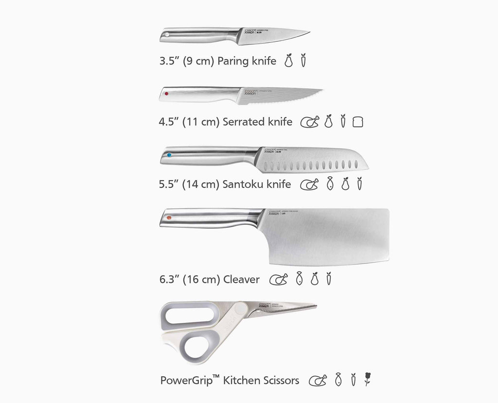 Elevate™ Fusion 5-piece Knife & Scissor Set with Beechwood Block