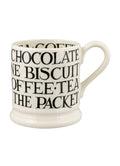 Emma Bridgewater Black Toast All Over Writing 1/2 Pint Mug