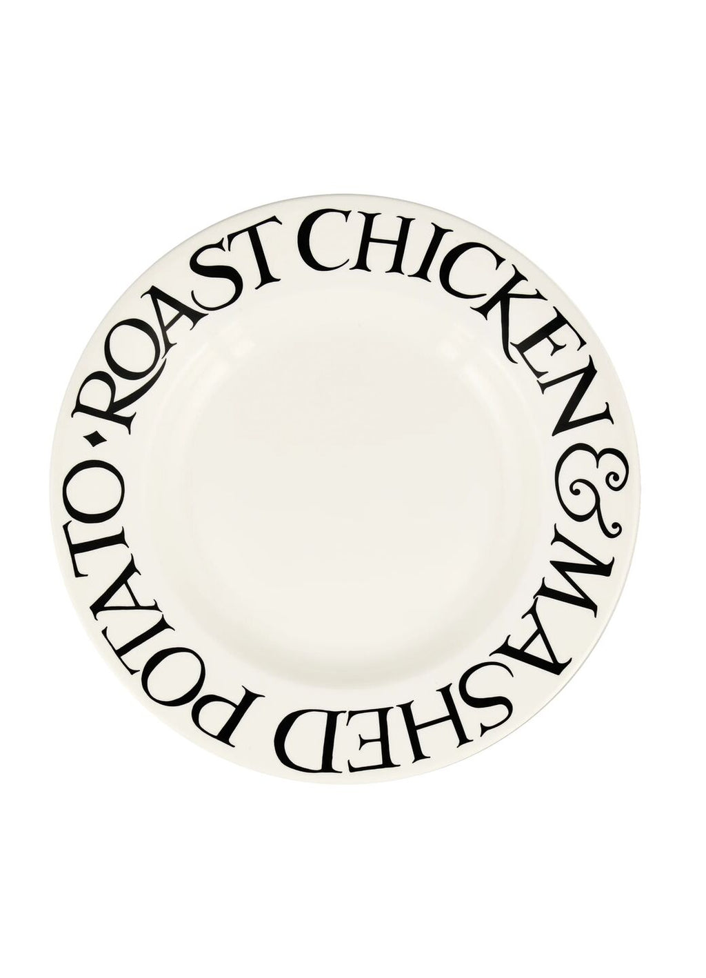 Black Toast Roast Chicken Large Dinner Plate, 10.5 Inch