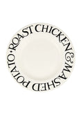 Black Toast Roast Chicken Large Dinner Plate, 10.5 Inch