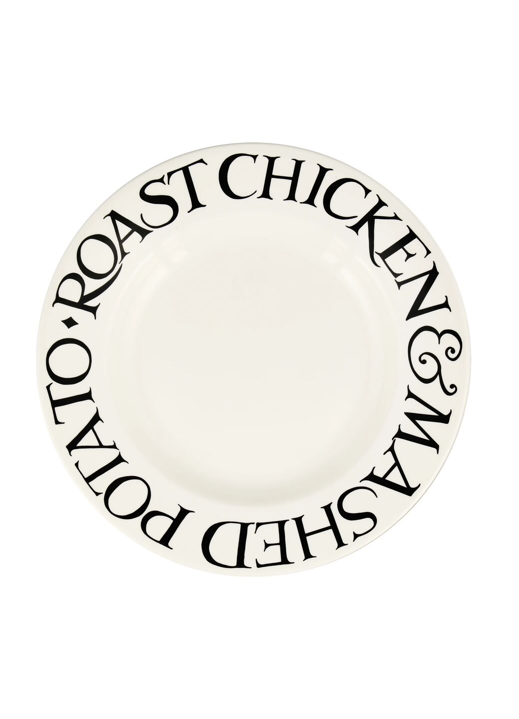 Black Toast Roast Chicken Large Dinner Plate, 10.5 Inch