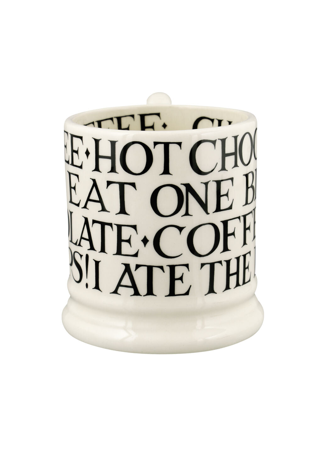 Emma Bridgewater Black Toast All Over Writing 1/2 Pint Mug