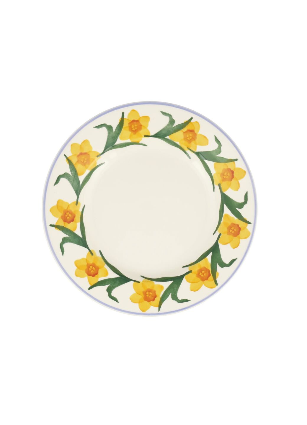 Emma Bridgewater Windblown Daffodils Medium Dinner Plate, 8.5 Inch