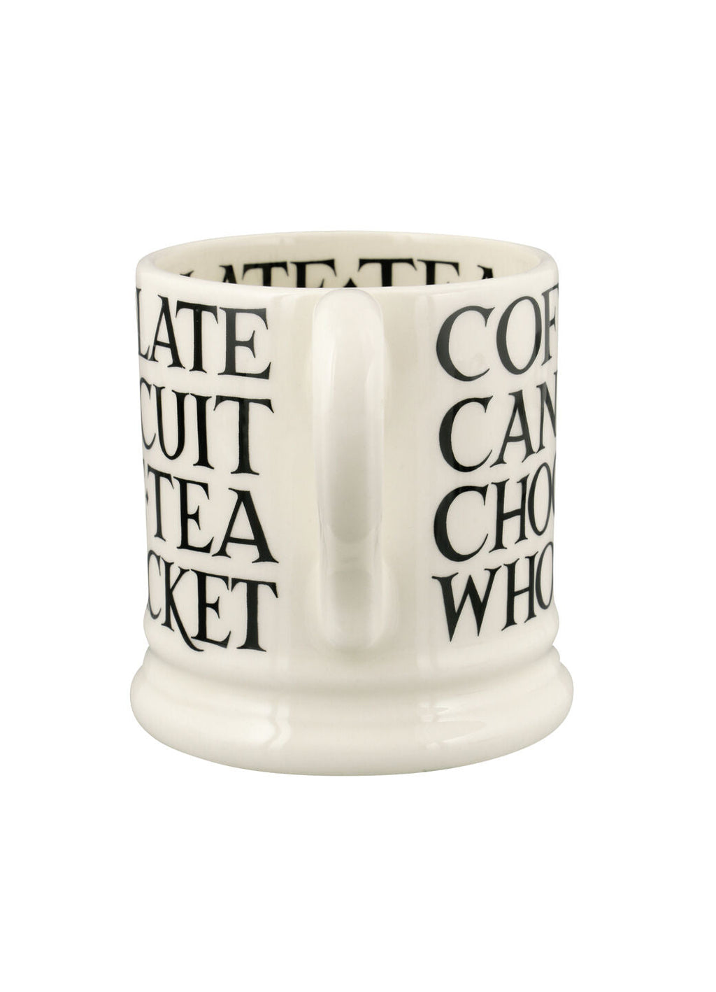 Emma Bridgewater Black Toast All Over Writing 1/2 Pint Mug