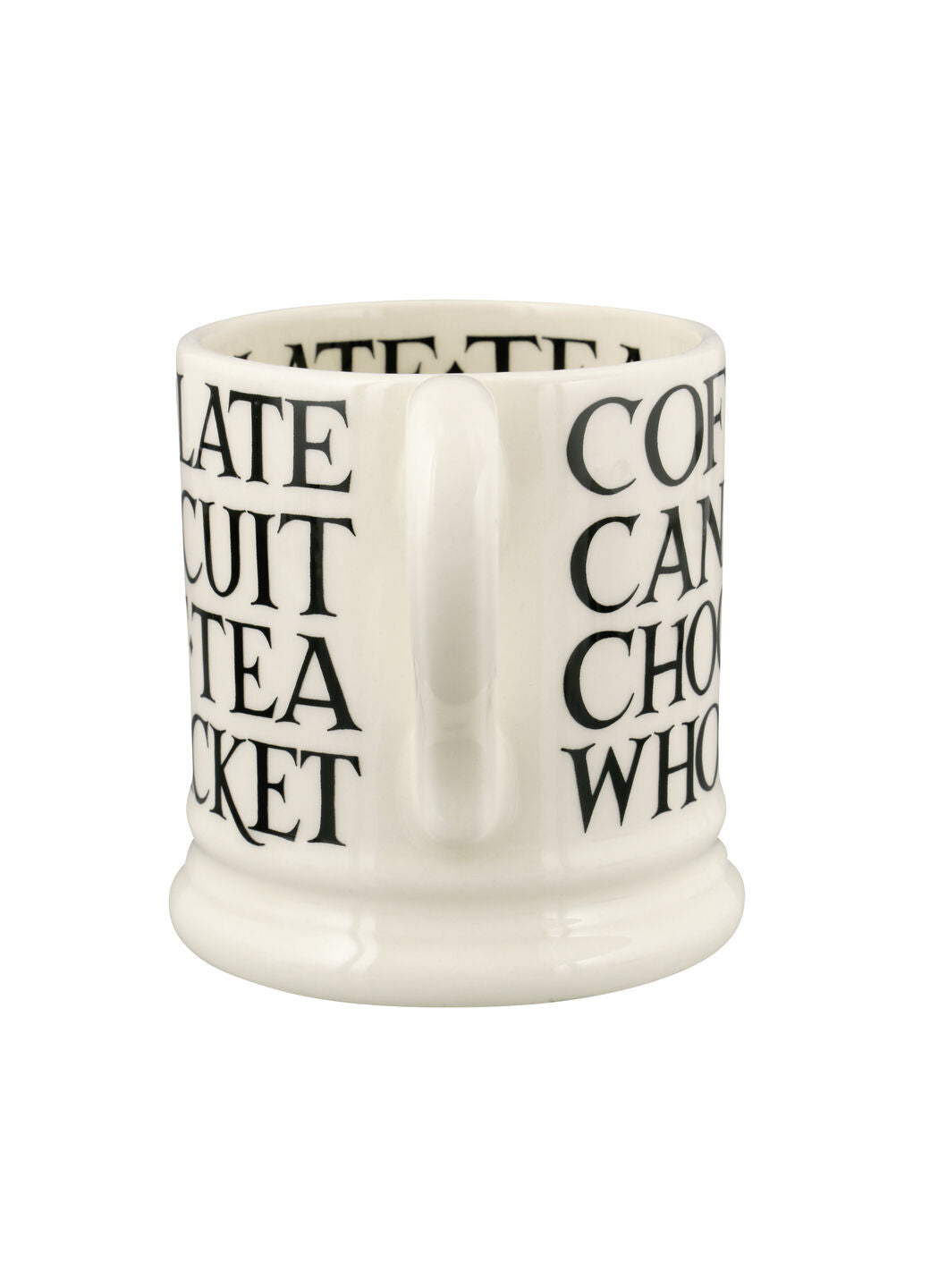 Emma Bridgewater Black Toast All Over Writing 1/2 Pint Mug