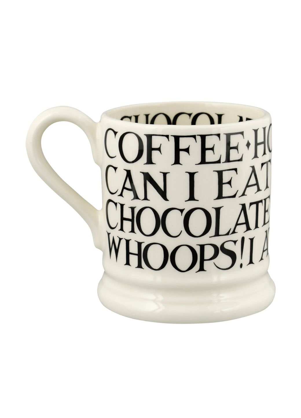 Emma Bridgewater Black Toast All Over Writing 1/2 Pint Mug