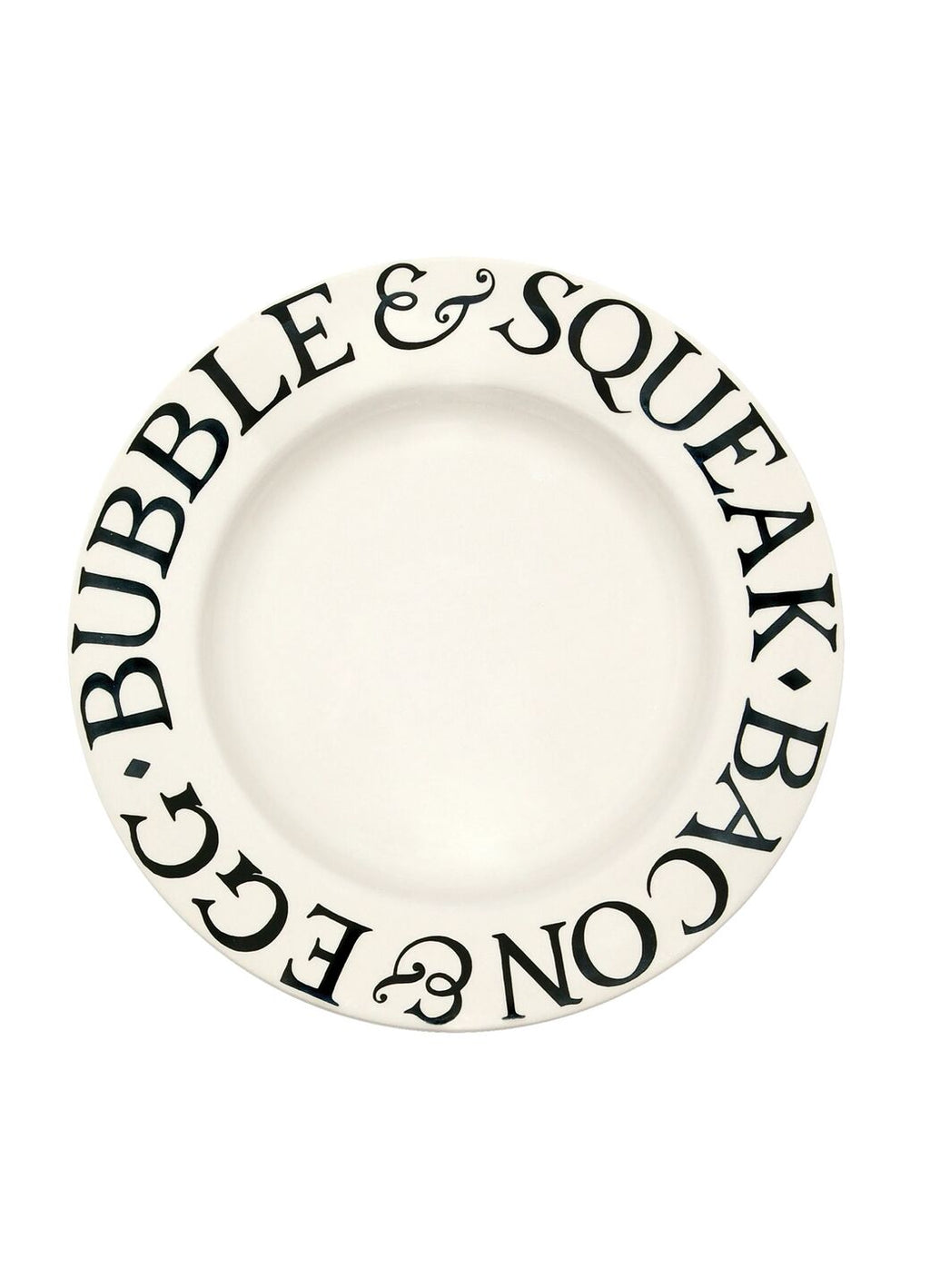 Black Toast Bacon & Egg Large Dinner Plate, 10.5 Inch