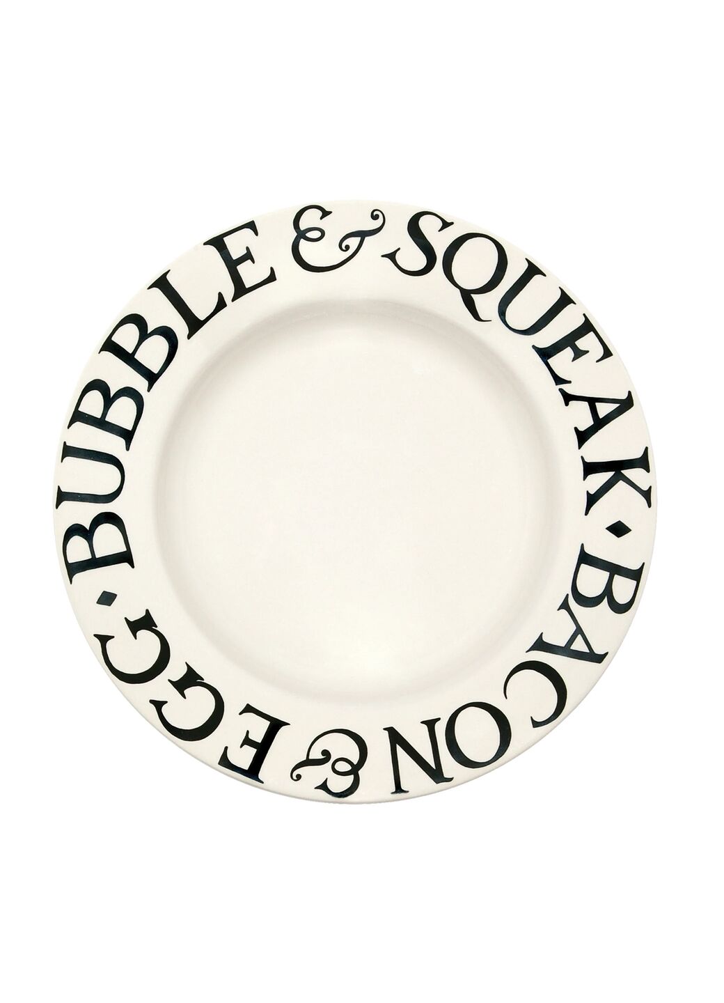 Black Toast Bacon & Egg Large Dinner Plate, 10.5 Inch