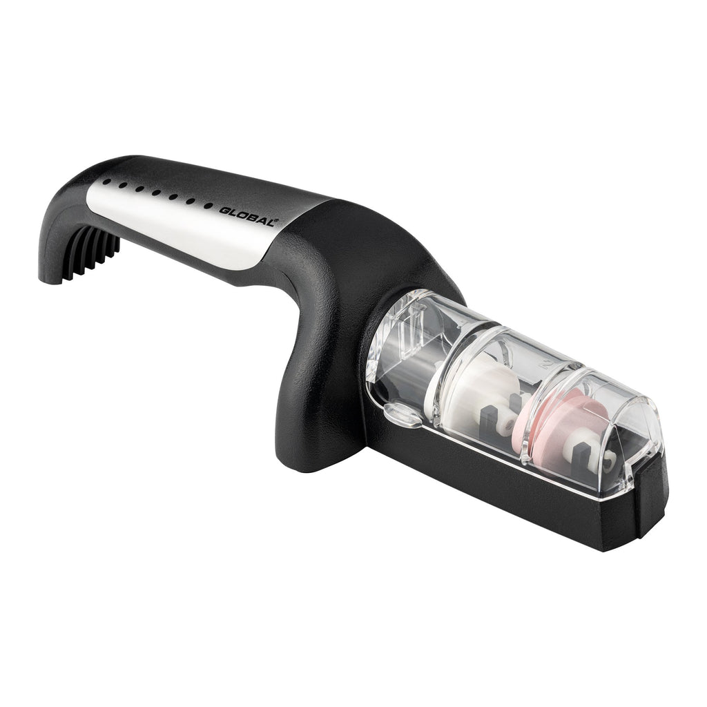 GLOBAL Ceramic 2 Wheel Knife Sharpener, Stainless Steel G-91/SB