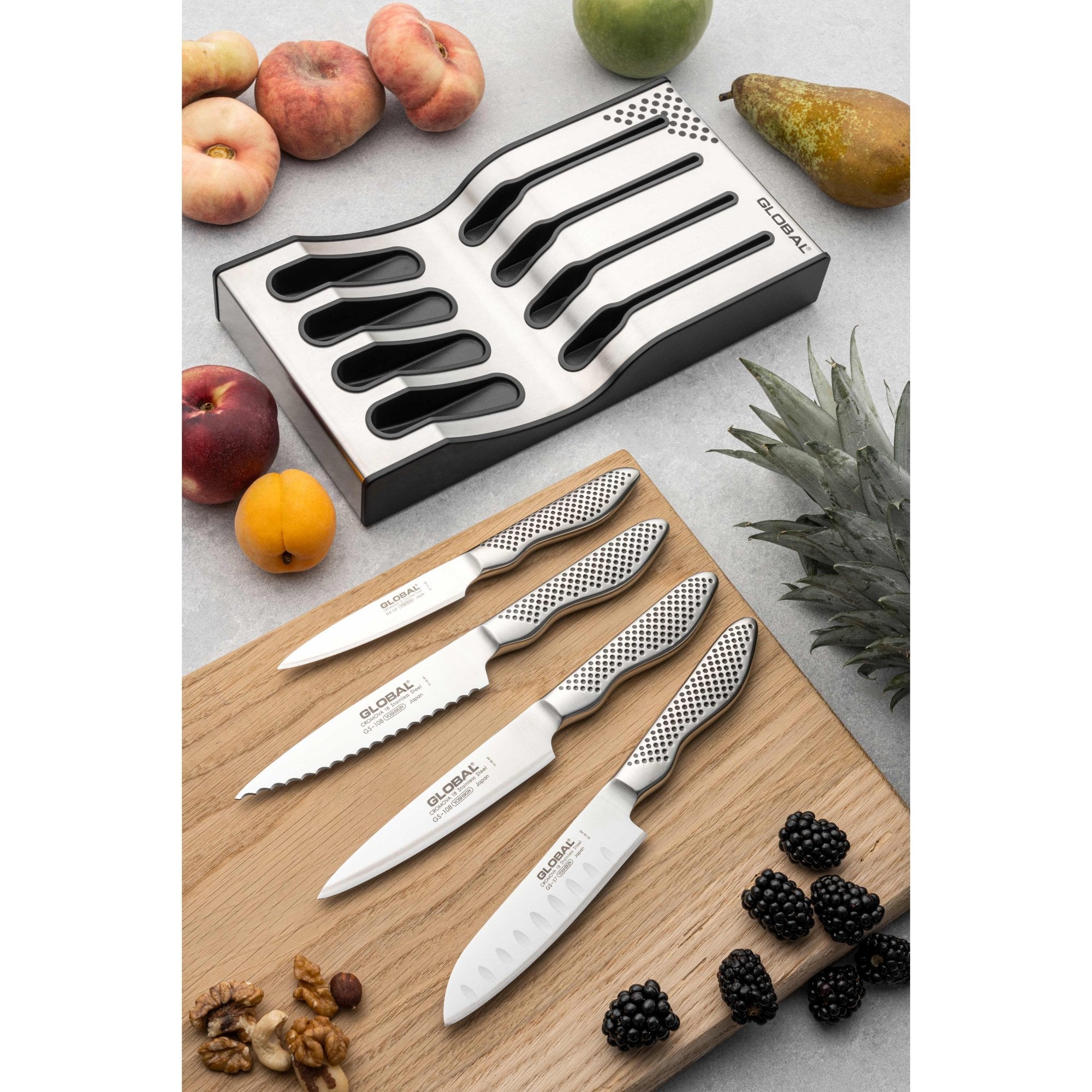 GS-57 Fluted Santoku Knife 11cm Blade