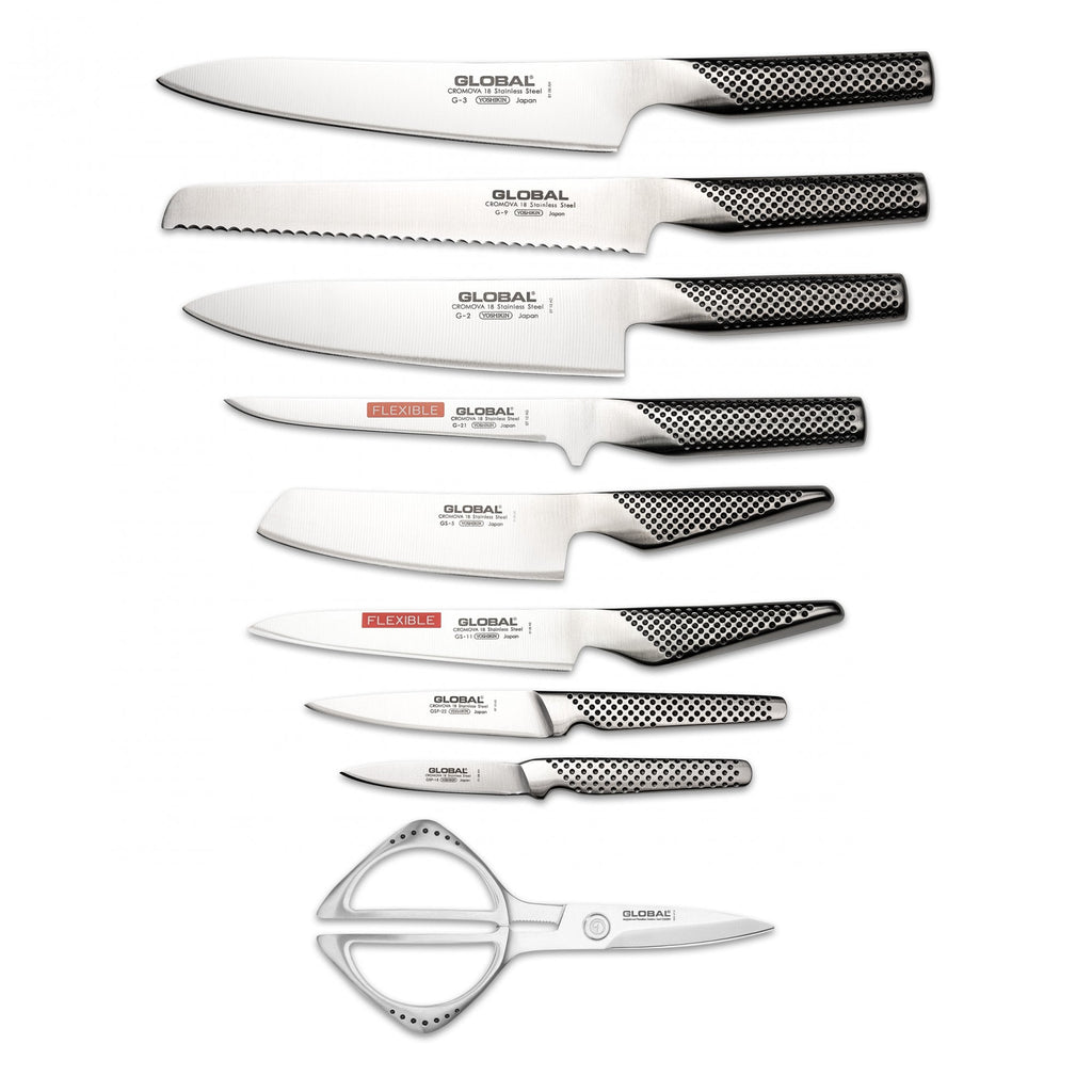 Global 10 Piece Knife Block Set G-636/10b