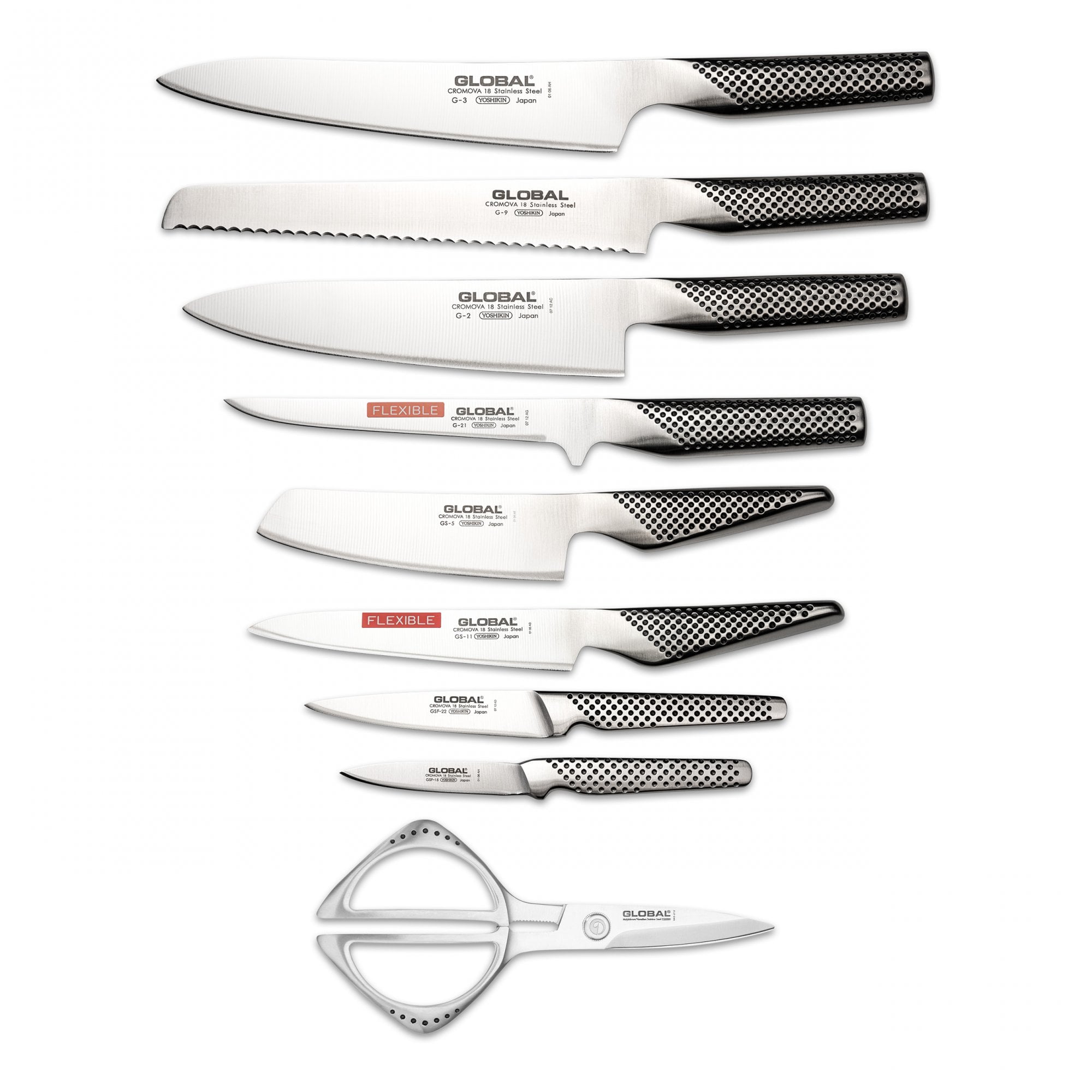 Global 10 Piece Knife Block Set G-636/10b