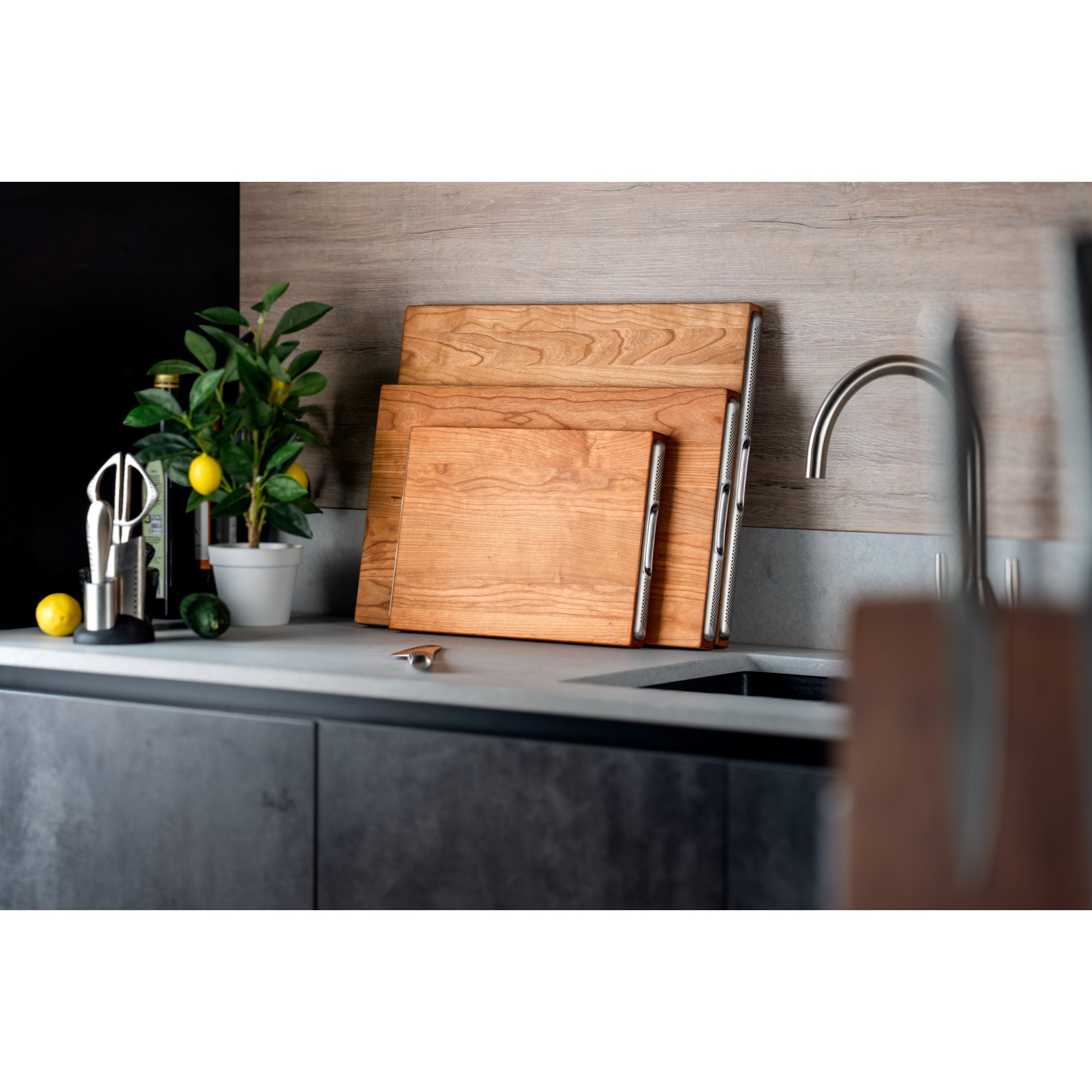 Global Cherry Wood Chopping Board, 50 x 30 cm