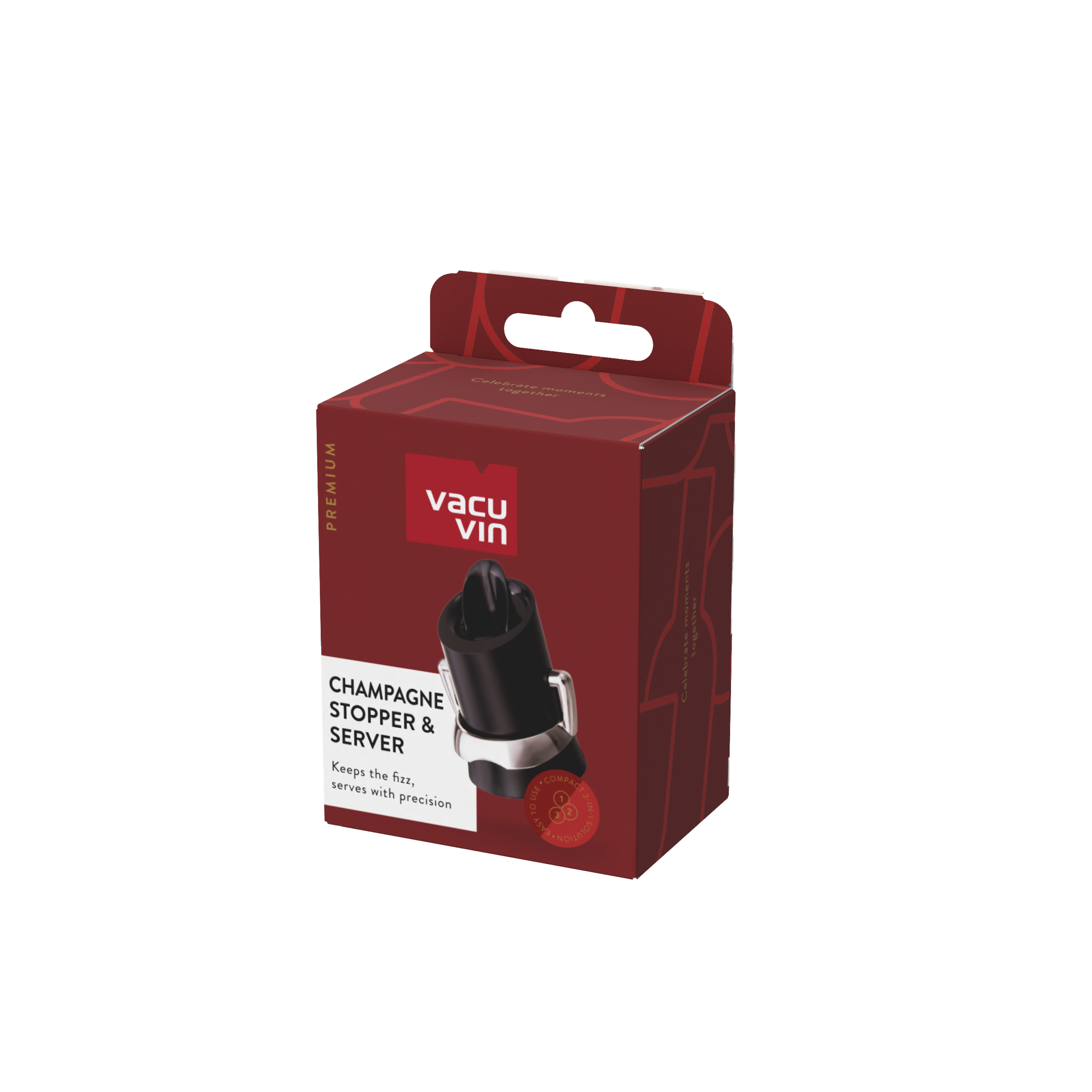 Vacu Vin Champagne Saver & Server - Black
