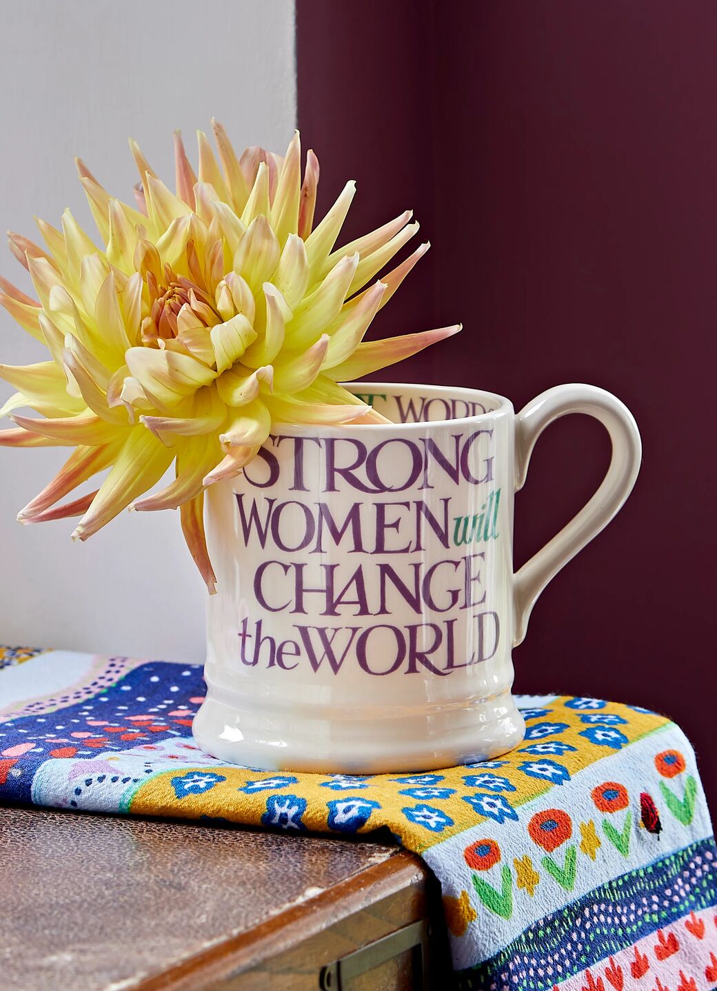 Emma Bridgewater Purple Toast Change Our World 1/2 Pint Mug