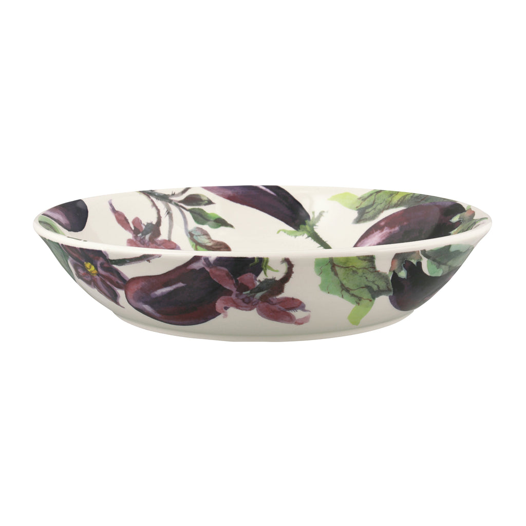 Emma Bridgewater Vegetable Garden Aubergine and flowers Medium Pasta Bowl