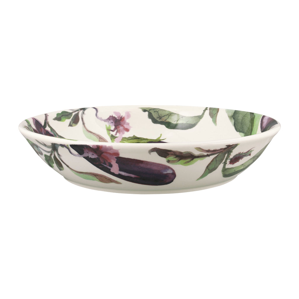 Emma Bridgewater Vegetable Garden Aubergine and flowers Medium Pasta Bowl