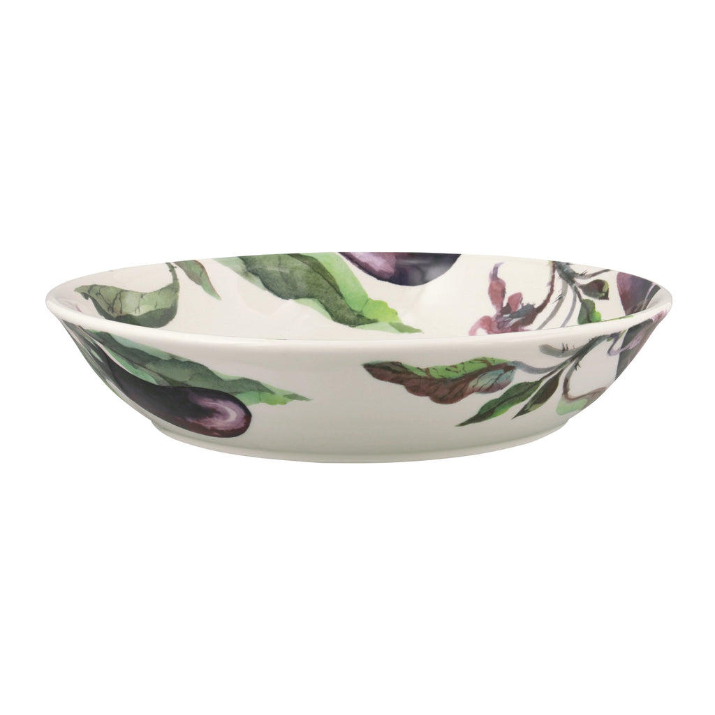 Emma Bridgewater Vegetable Garden Aubergine and flowers Medium Pasta Bowl