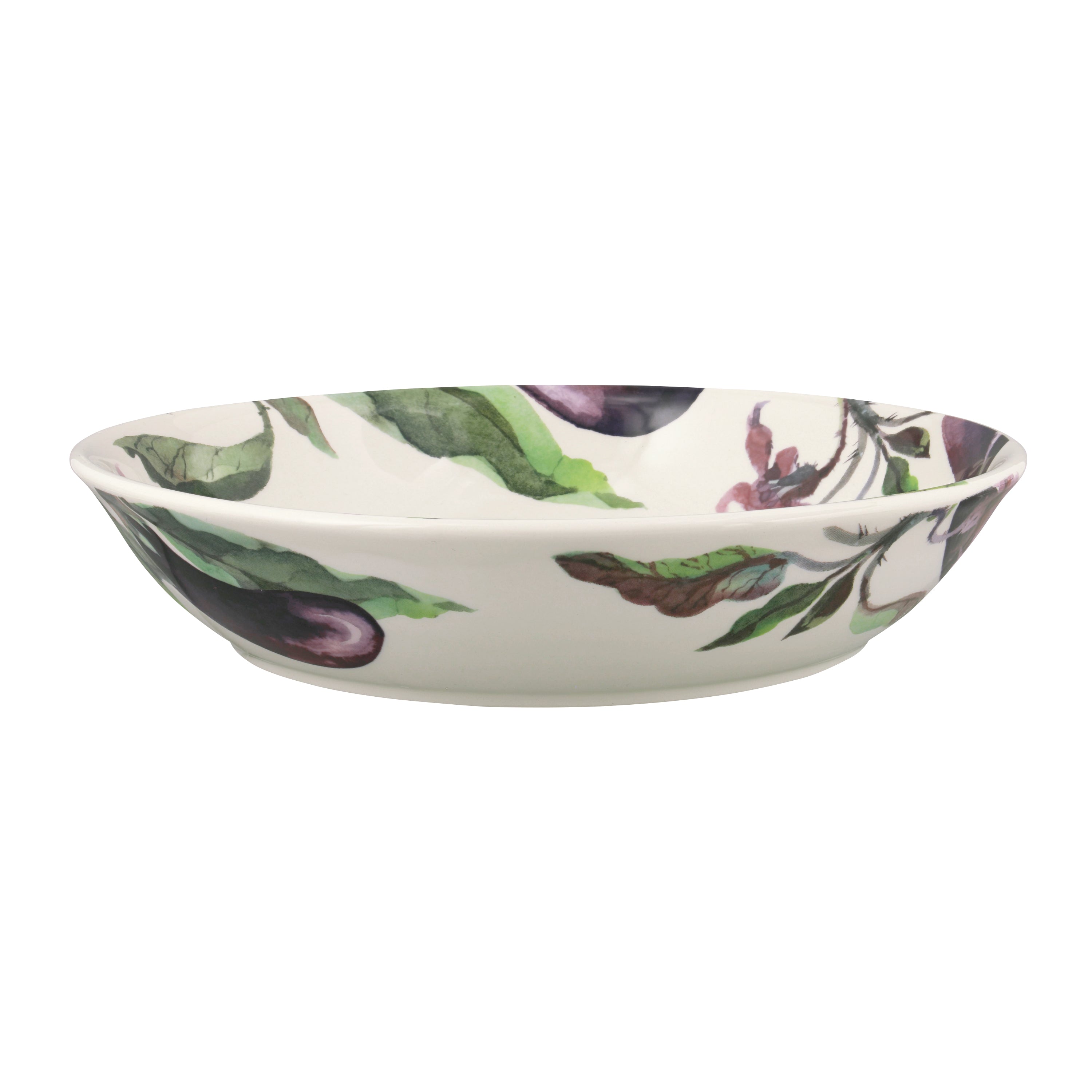 Emma Bridgewater Vegetable Garden Aubergine and flowers Medium Pasta Bowl