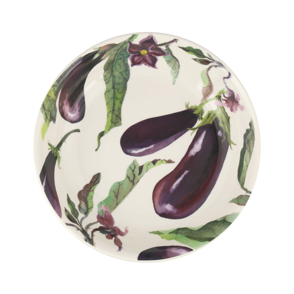 Emma Bridgewater Vegetable Garden Aubergine and flowers Medium Pasta Bowl