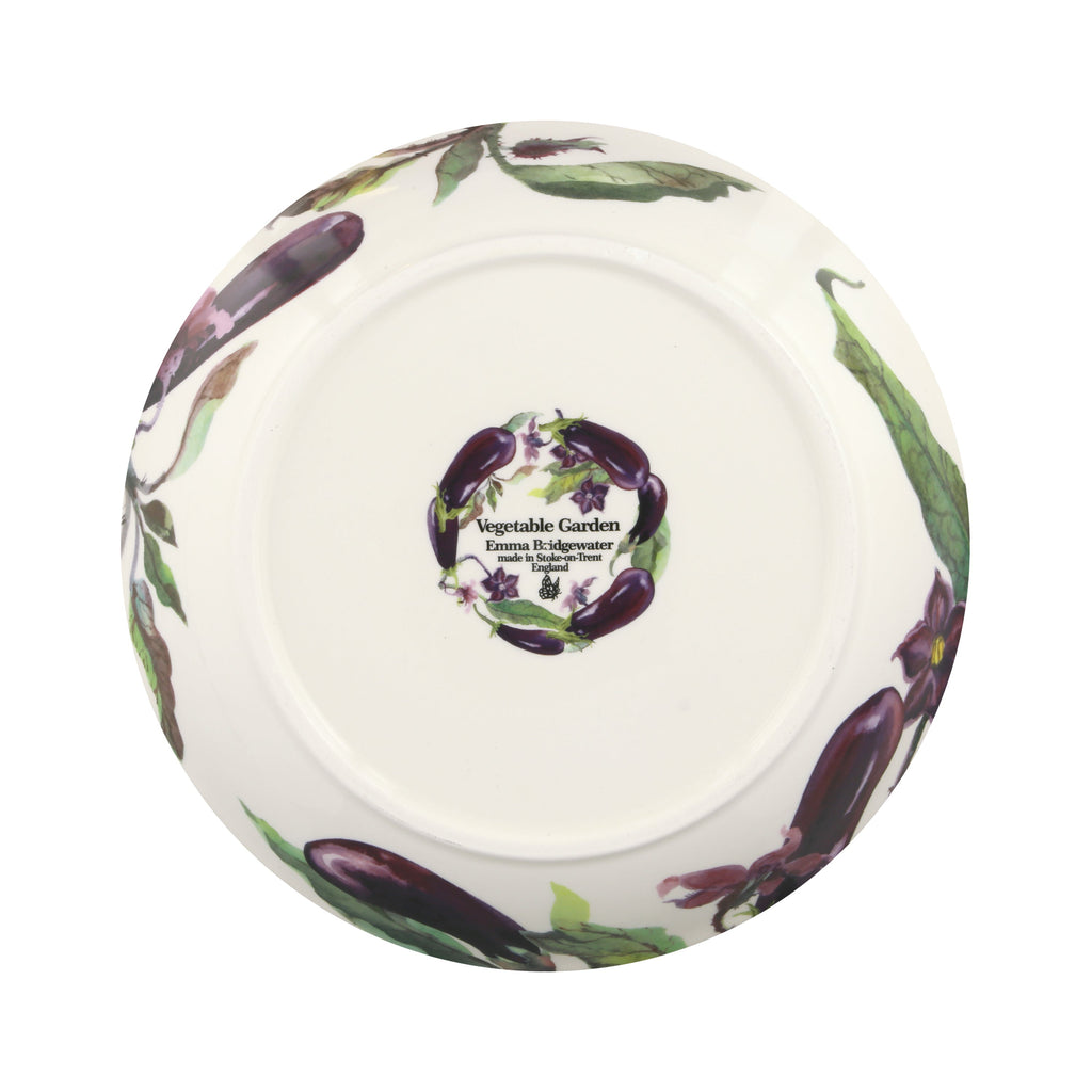Emma Bridgewater Vegetable Garden Aubergine and flowers Medium Pasta Bowl