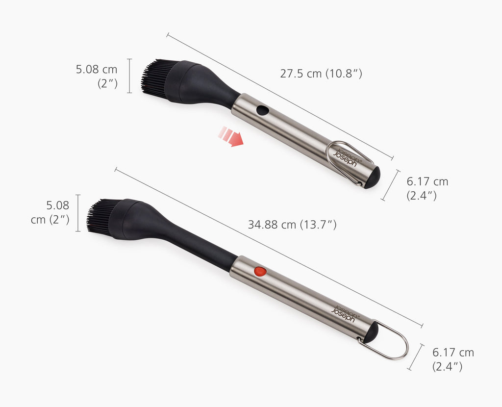GrillOut™ Black BBQ Silicone Basting Brush with Extending Handle
