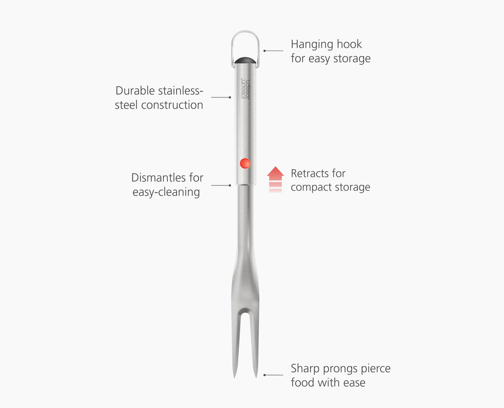 GrillOut™ Stainless-Steel BBQ Fork with Extending Handle