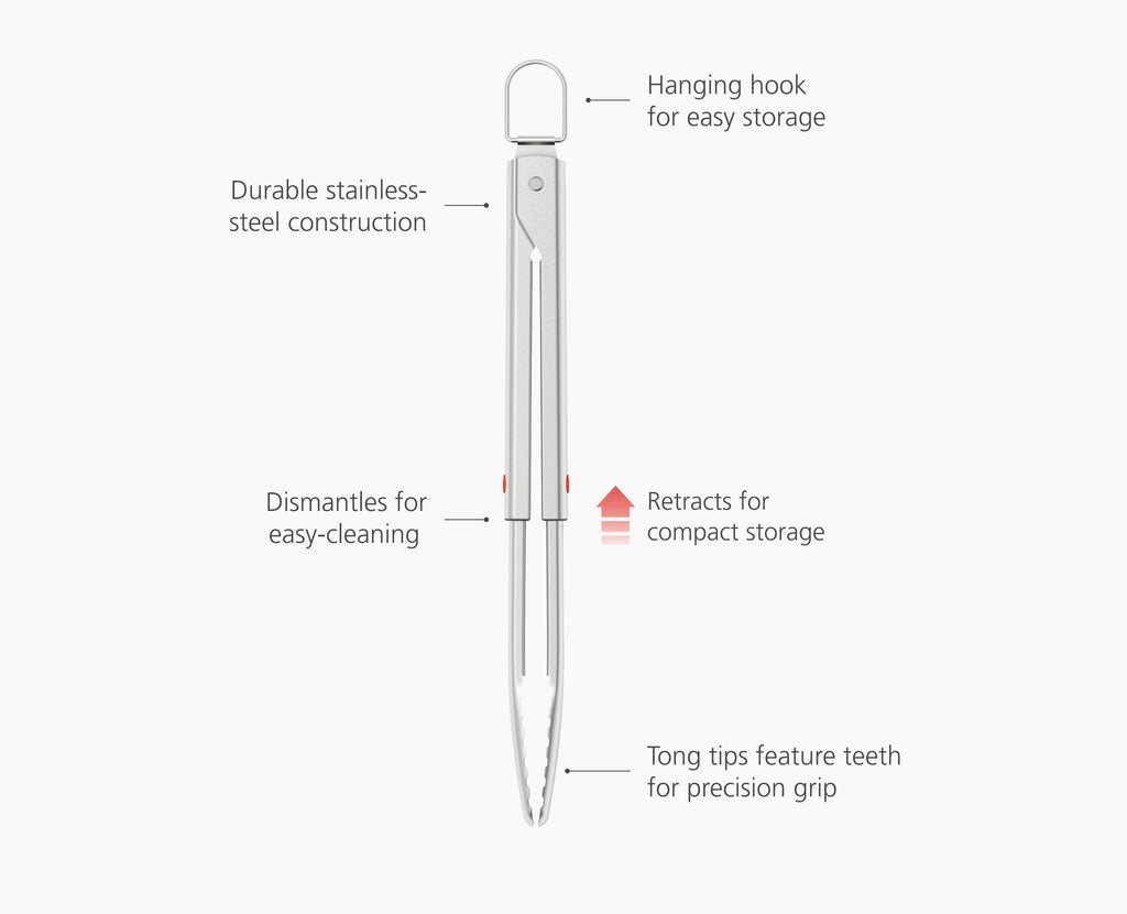GrillOut™ Stainless-Steel BBQ Tongs with Extending Handle