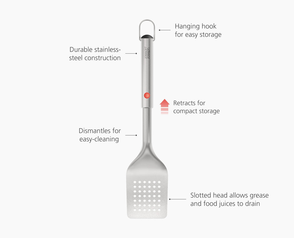 GrillOut™ Stainless-Steel BBQ Turner with Extending Handle