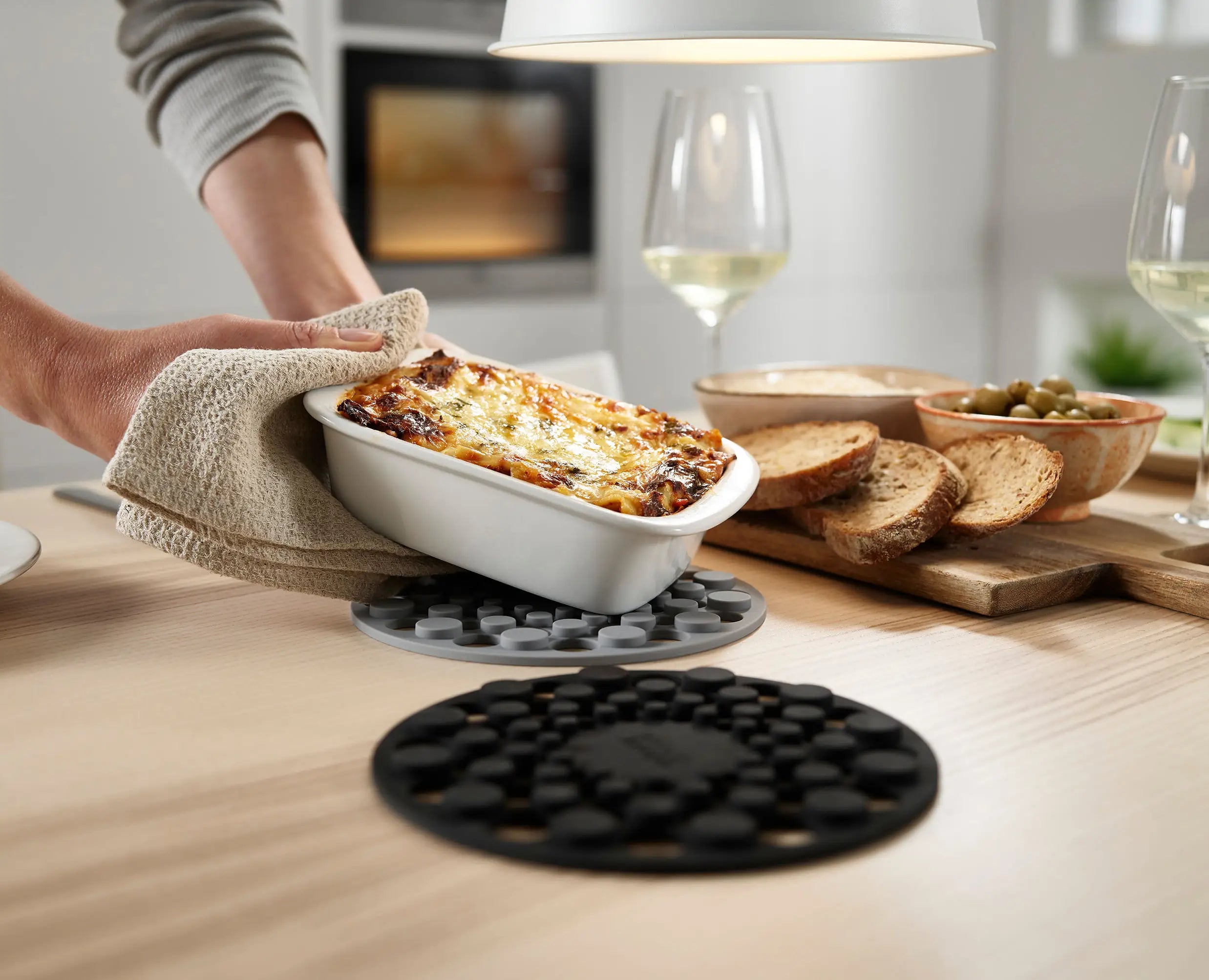 Spot-On™ Set of 2 Grey Silicone Trivets