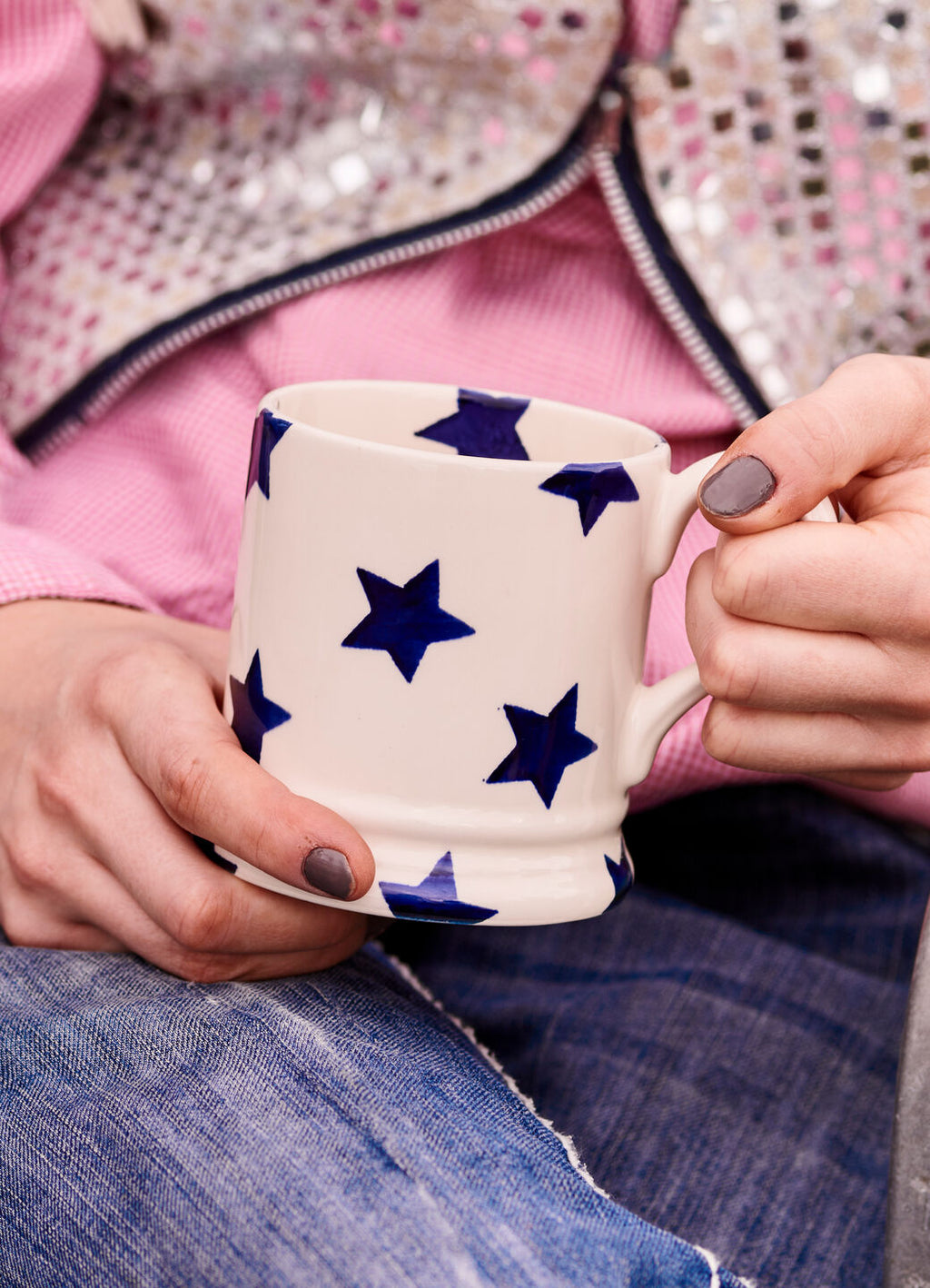 Emma Bridgewater Blue Star 1/2 Pint Mug