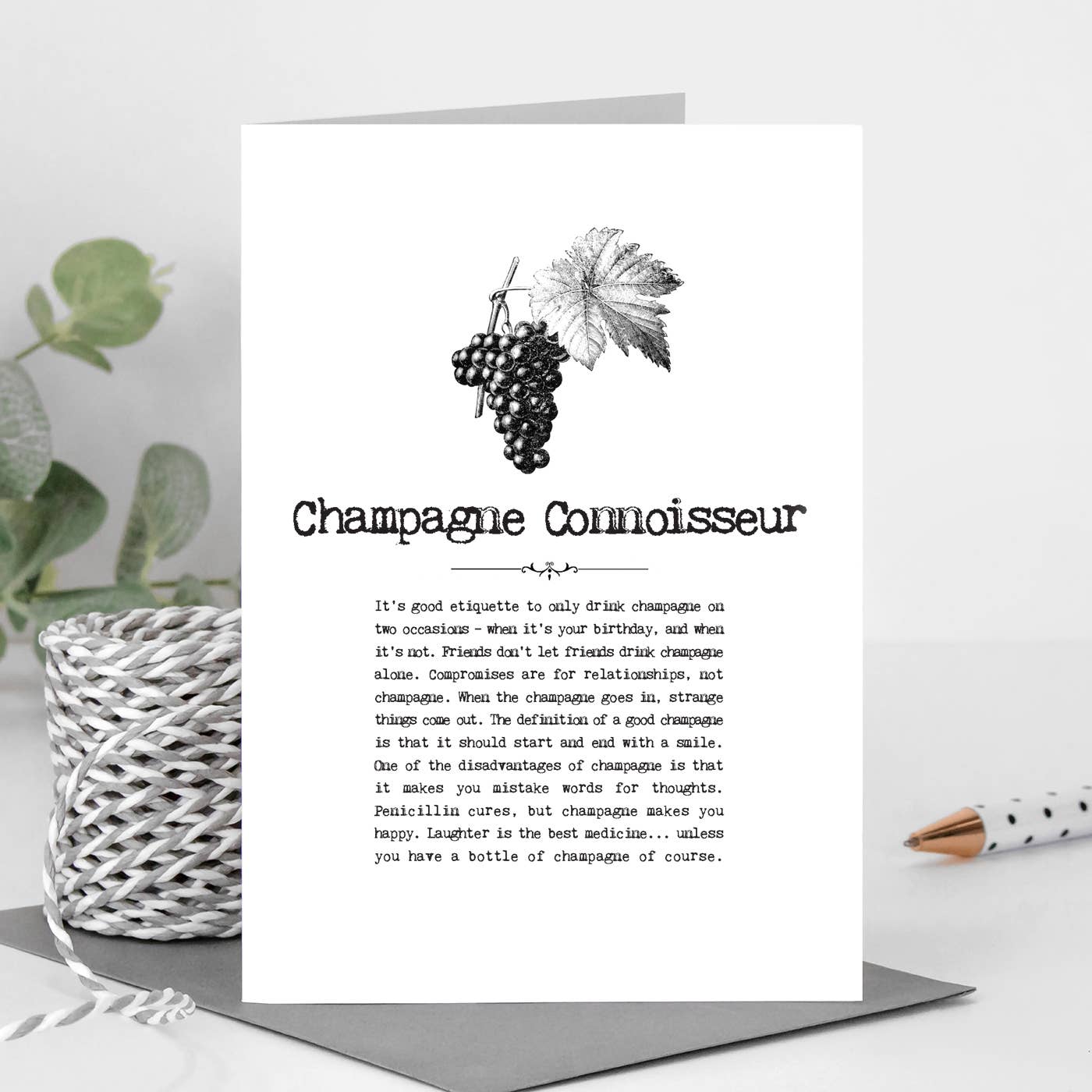 Champagne Connoisseur Card, Celebration Card
