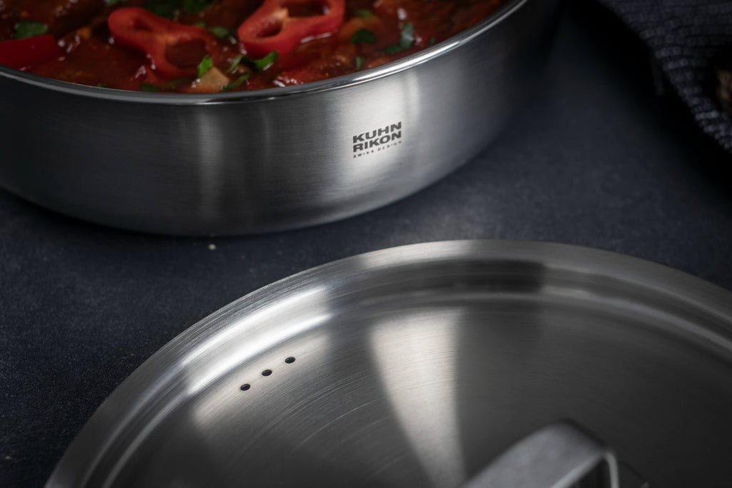Kuhn Rikon Culinary FivePly 24cm Uncoated Sauté Pan with Lid & Helper Handle