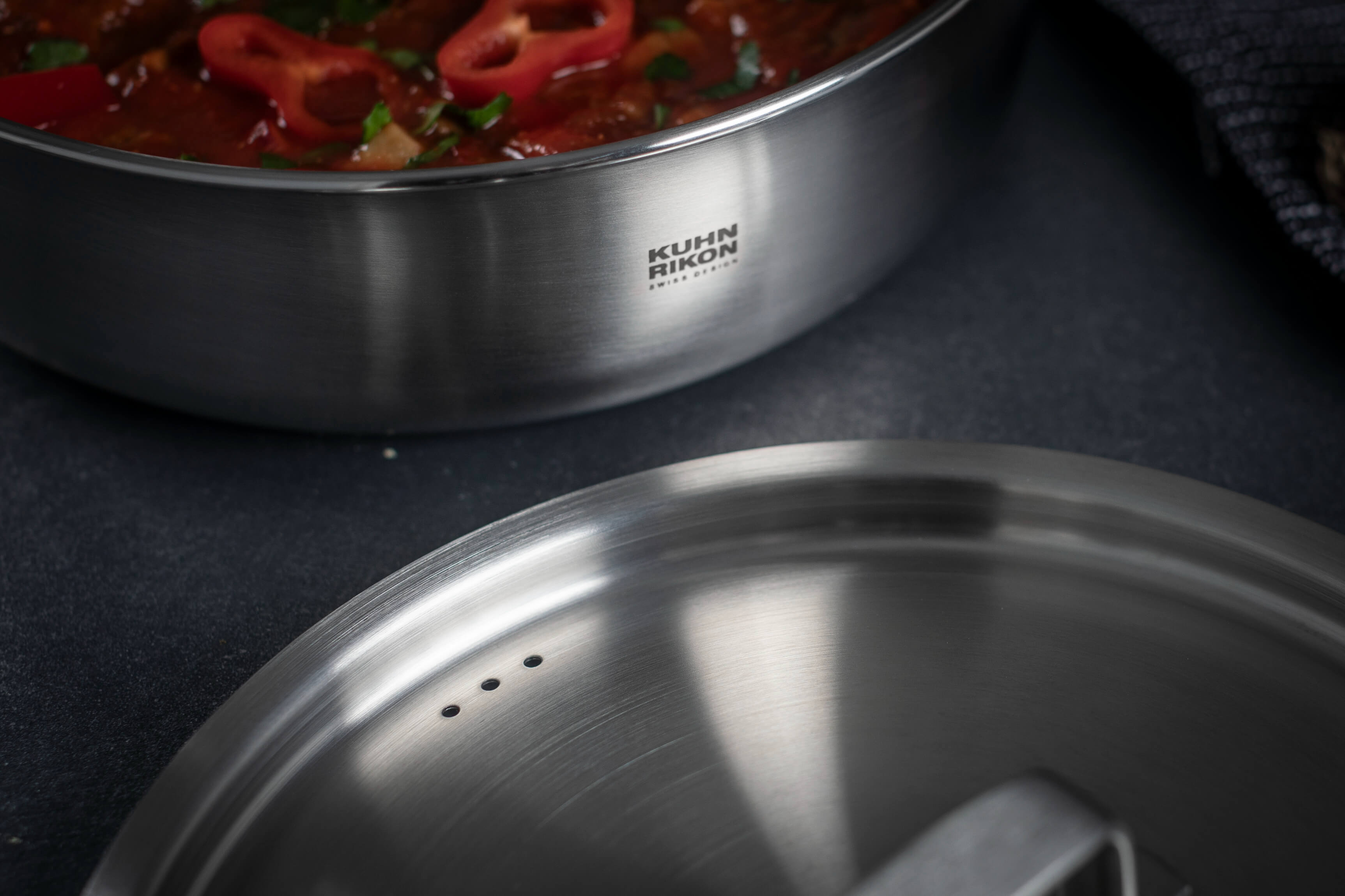 Kuhn Rikon Culinary FivePly 24cm Uncoated Sauté Pan with Lid & Helper Handle