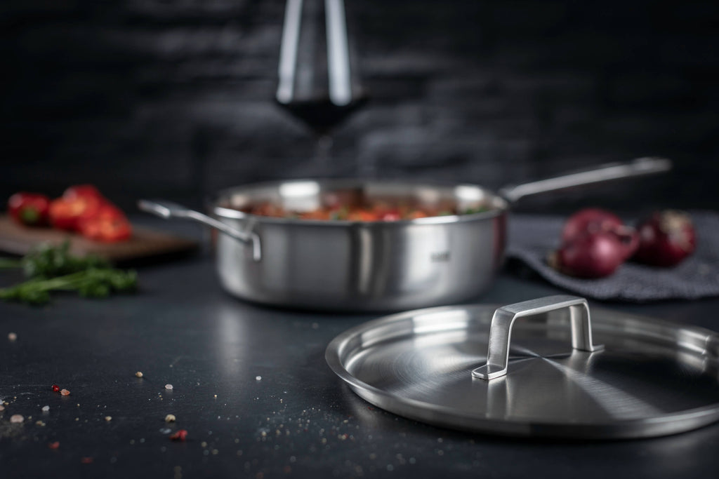 Kuhn Rikon Culinary FivePly 24cm Uncoated Sauté Pan with Lid & Helper Handle