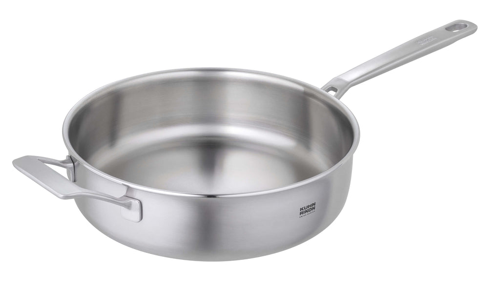 Kuhn Rikon Culinary FivePly 24cm Uncoated Sauté Pan with Lid & Helper Handle