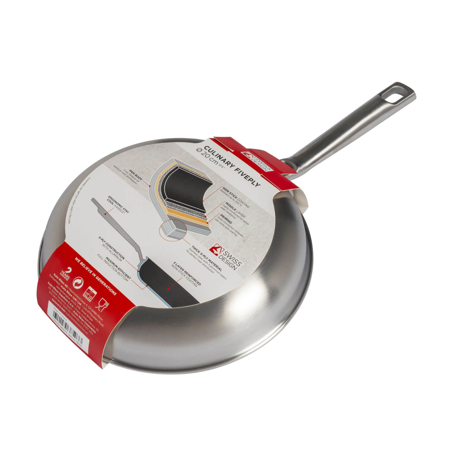 Kuhn Rikon Culinary Fiveply 20cm Non-Stick Frying Pan
