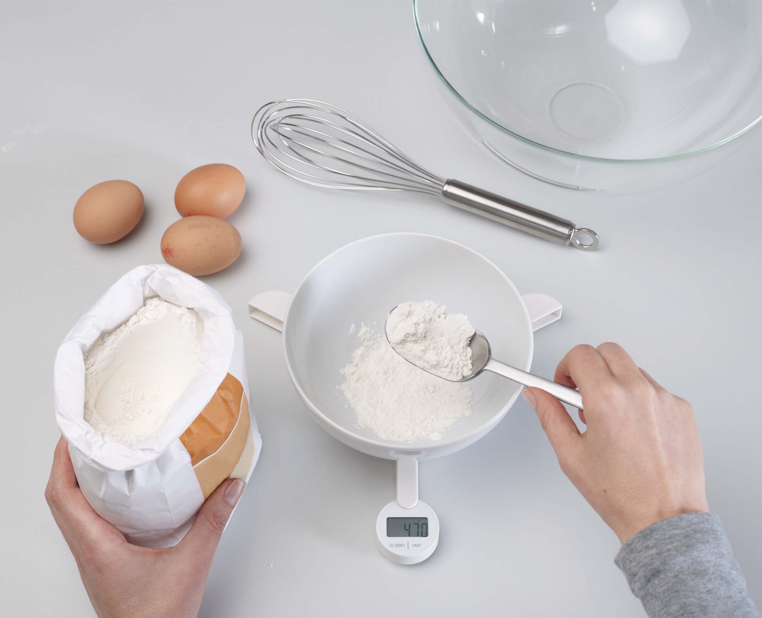 TriScale™ Digital White Kitchen Scales