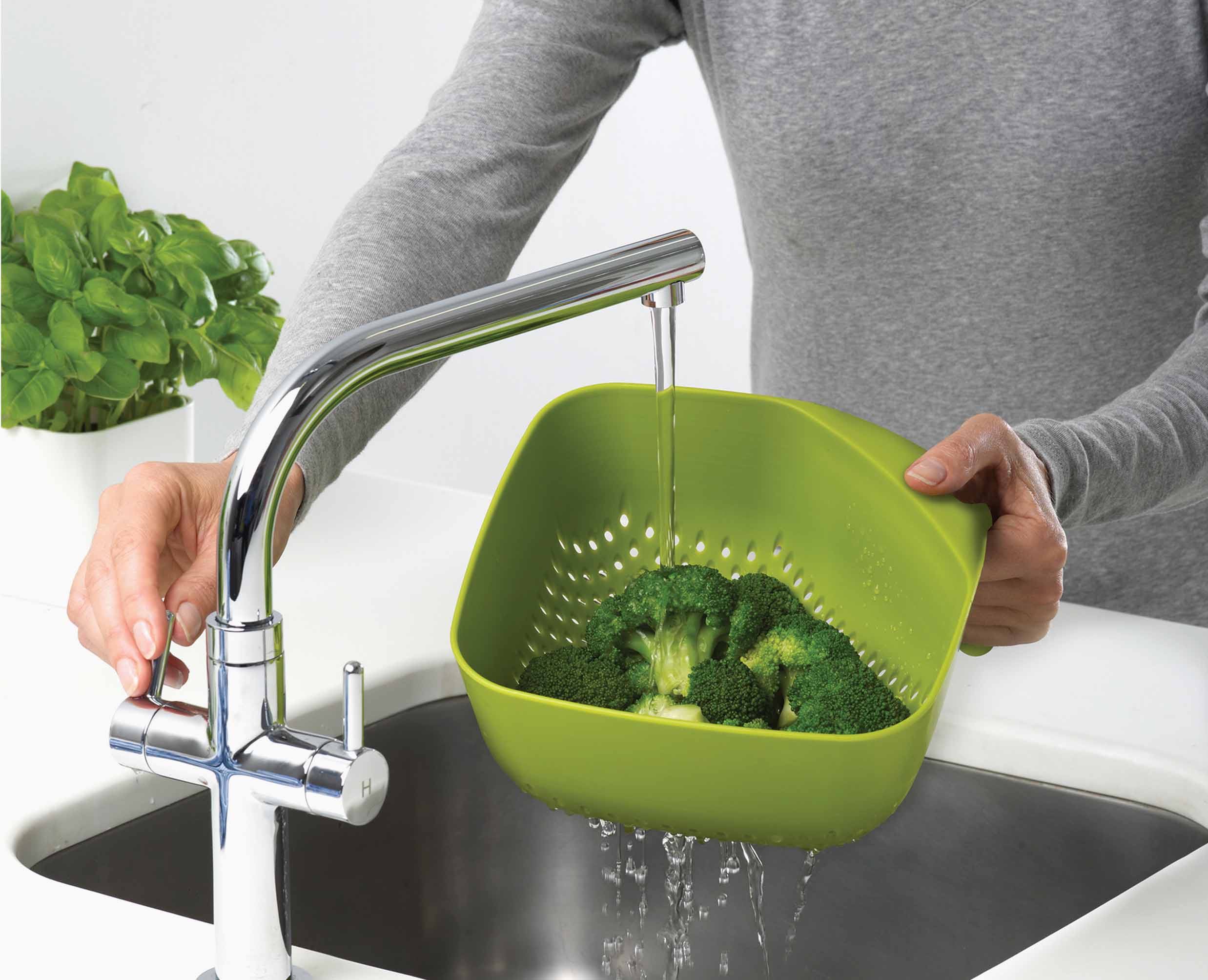 Square White Colander