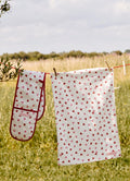 Pink Hearts Tea Towel & Double Oven Glove Set