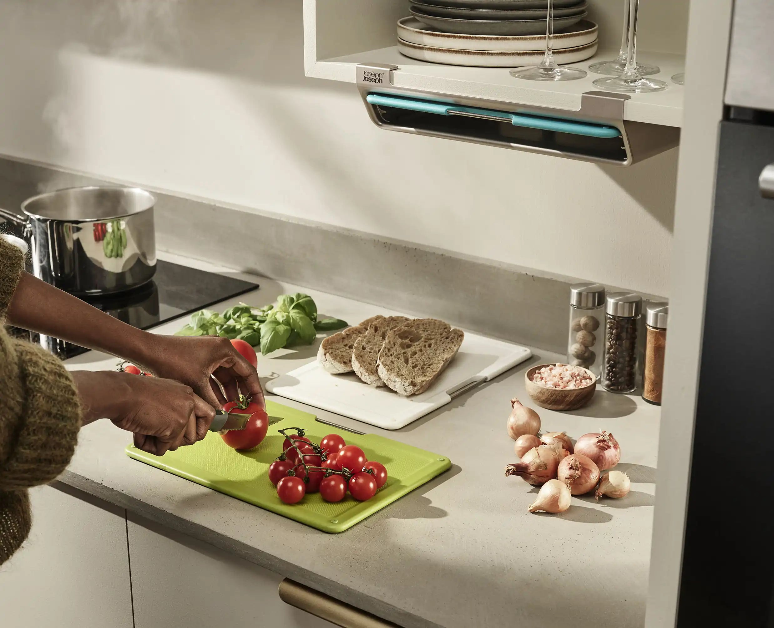 Folio™ Slim 3-piece Under-shelf Multicolour Chopping Board Set
