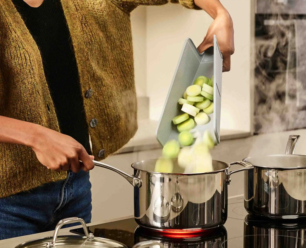 Chop2Pot™ Plus Blue Folding Chopping Board