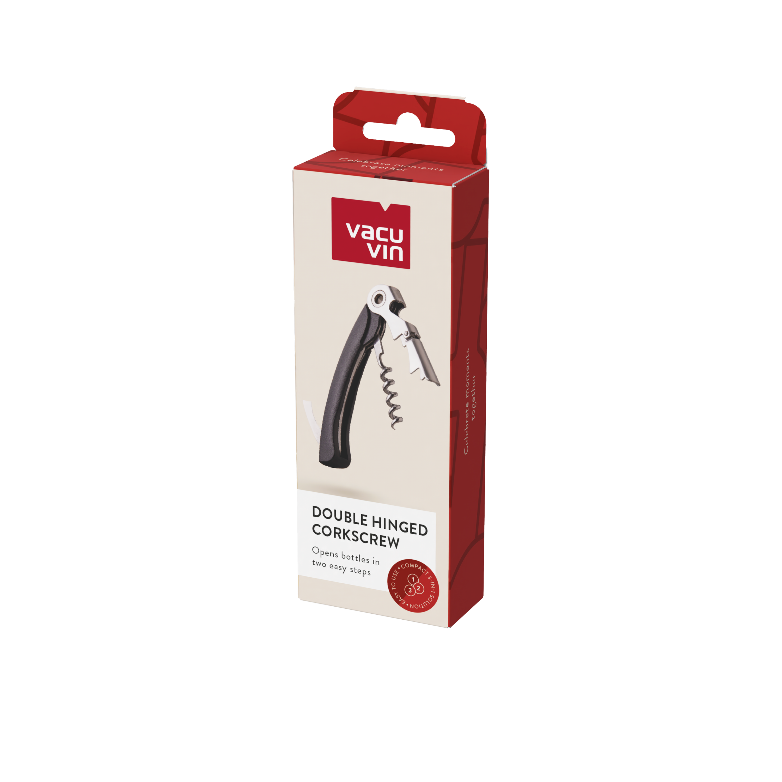 Vacu Vin Double Hinged Corkscrew - Black